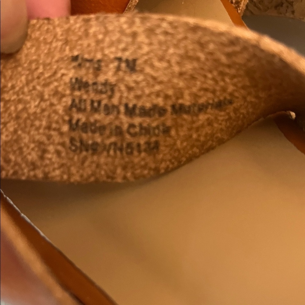Seychelles Cognac Leather Strappy Cork Platform Sandals size 7 - Picture 8 of 8